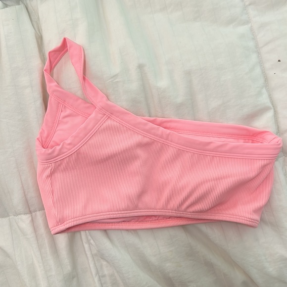 L Space Pink One-Shoulder Bikini atop size SMALL - Picture 2 of 4